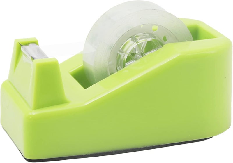 ROSEUP Desktop Tape Dispenser Heavy Duty Desk Accessories Floral Office Tape Dispensers, Weighted Non-Skid Base, Green - Image 2